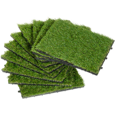  Outsunny Prato Sintetico Per Giardino Set Di 10pz 30x30cm Verde Scuro
