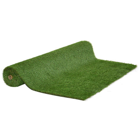  Outsunny Tappeto Erboso Sintetico 4x1m Erba 20mm, Finto Prato Verde Atossico Anti-UV E Drenante Per Giardino E Cortile