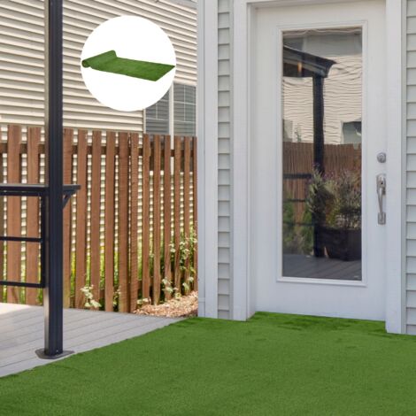  Outsunny Tappeto Erboso Sintetico 4x1m Erba 20mm, Finto Prato Verde Atossico Anti-UV E Drenante Per Giardino E Cortile
