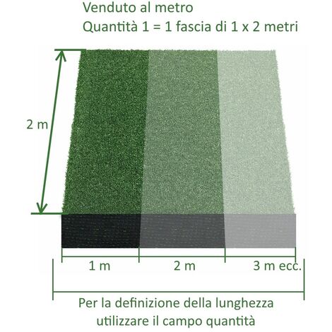  Prato Sintetico 15 Mm Erba Finta Artificiale Calpestabile Tappeto Verde Atossica Larghezza 2 Metri