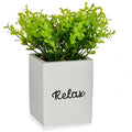  Pianta Decorativa Bianco Cemento Plastica (8 X 18 X 8 Cm)