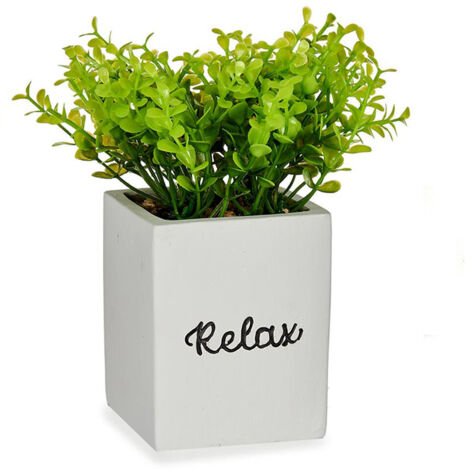  Pianta Decorativa Bianco Cemento Plastica (8 X 18 X 8 Cm)