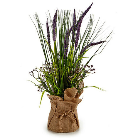  Pianta Decorativa Canne Sughero Plastica Rafia (14 X 54 X 14 Cm)
