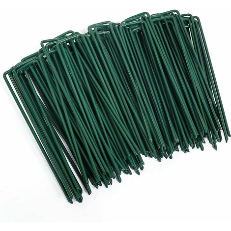  30 Pezzi Picchetti Da Giardino, Picchetti Di Sicurezza In Acciaio Per Giardino Prato E Rete Metallica Da Giardinaggio, Graffette A Forma Di U Zincate A Caldo Antiruggine (Lunghezza 150 Mm, Larghezza 3