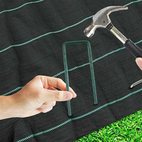  30 Pezzi Picchetti Da Giardino, Picchetti Di Sicurezza In Acciaio Per Giardino Prato E Rete Metallica Da Giardinaggio, Graffette A Forma Di U Zincate A Caldo Antiruggine (Lunghezza 150 Mm, Larghezza 3
