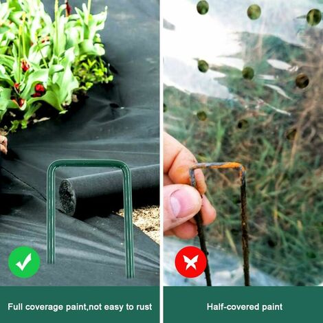  30 Pezzi Picchetti Da Giardino, Picchetti Di Sicurezza In Acciaio Per Giardino Prato E Rete Metallica Da Giardinaggio, Graffette A Forma Di U Zincate A Caldo Antiruggine (Lunghezza 150 Mm, Larghezza 3