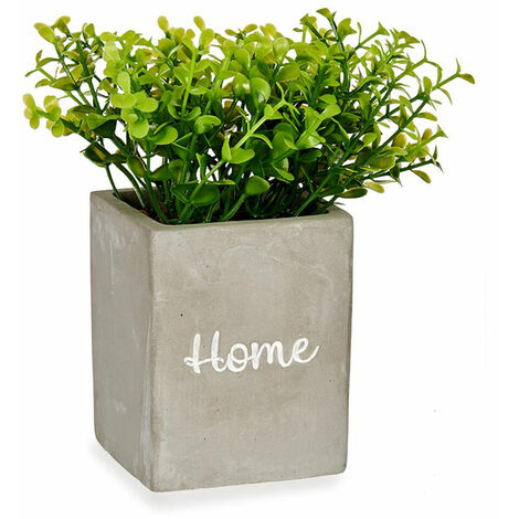  Pianta Decorativa Grigio Cemento Verde Plastica 13 X 20 X 13 Cm